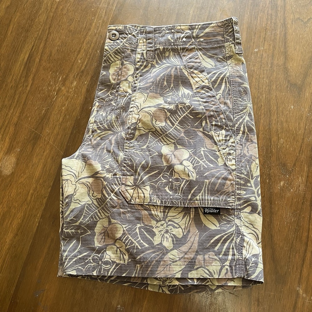 Howler Brothers Horizon Hybrid Shorts Men 34 Ripstop Nylon Hiking Floral